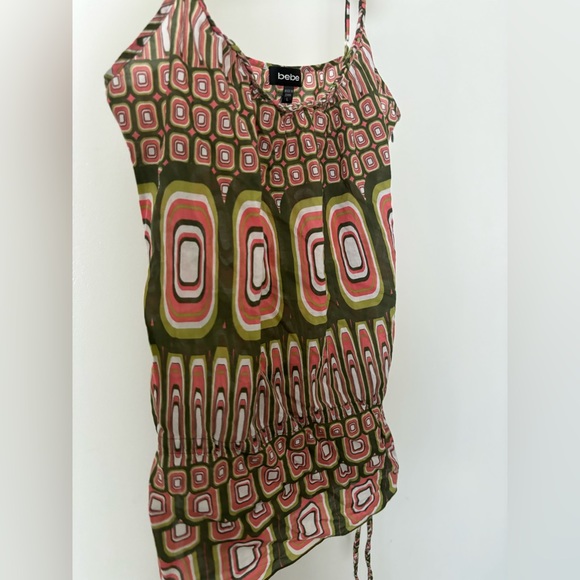 Bebe Vintage Mixed Print Boho Top - Picture 12 of 15